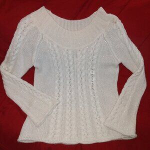 New Worthington Sparkly Off-White Sweater
